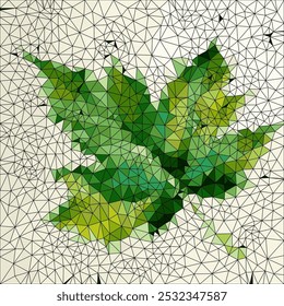 The interaction of lines creates visual complexity picturing green  leaf