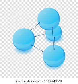 Interaction molecule icon. Isometric illustration of interaction molecule vector icon for web