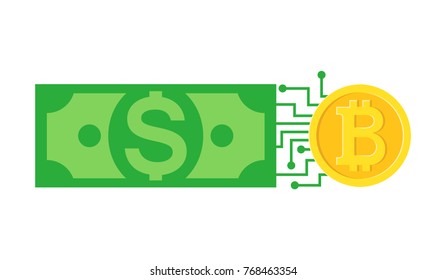 Interaction money and bitcoin with microcirculation