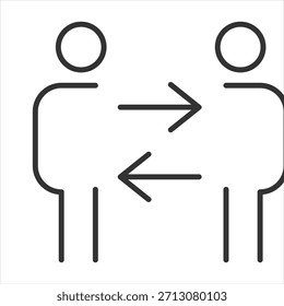 Ilustración vectorial de iconos de contorno de interacción