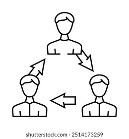interaction people line icon vector. interaction people sign. isolated contour symbol black illustration