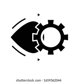 Interaction process black icon, concept illustration, vector flat symbol, glyph sign.