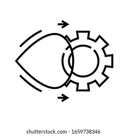 Interaction process line icon, concept sign, outline vector illustration, linear symbol.