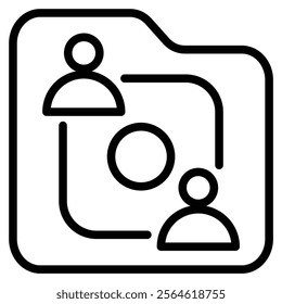 Interaction Records icon line vector illustration