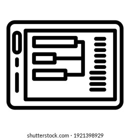 Interaction tablet icon. Outline interaction tablet vector icon for web design isolated on white background