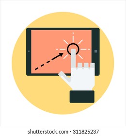 Interaction theme, flat style, colorful, vector icon for info graphics, websites, mobile and print media.