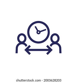 icono de tiempo de interacción con personas