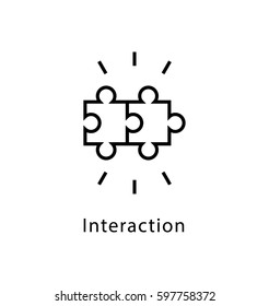 Interaction Vector Line Icon 