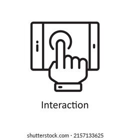 Interaction Vector Outline Icon Design Illustration. Artificial Intelligence Symbol On White Background EPS 10 File