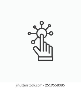Interaktionslinie in schwarzer Farbe mit dünner Linie. Flache einfache Vektorsymbol-Illustration.