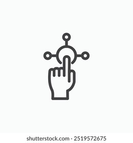 Ícone simples de linha de interação no estilo de linha.