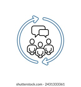 interactions concept line icon. Simple element illustration. interactions concept outline symbol design.