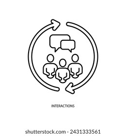 interactions concept line icon. Simple element illustration. interactions concept outline symbol design.