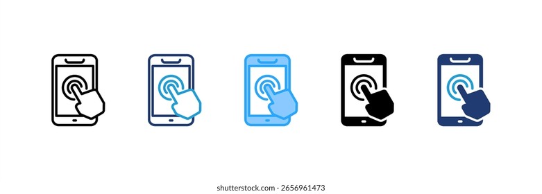 Interactive Ads icon set multiple style collection