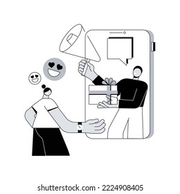 Interactive advertising abstract concept vector illustration. Customer engagement analytics, effective marketing service, interactive media communication, online product promotion abstract metaphor.