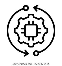 Icono interactivo de la experiencia de la IA - estilo negro de los iconos del contorno para la inteligencia artificial y la Tecnología de la IA