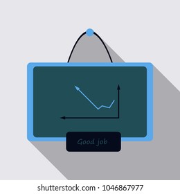 interactive board drawn icon, arrows digits line .