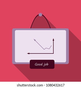 interactive board drawn icon, arrows digits line .