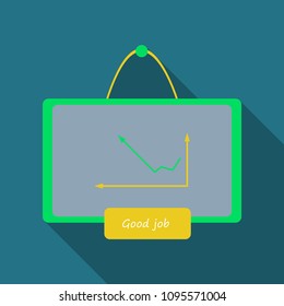 interactive board drawn icon, arrows digits line .