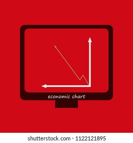 interactive board drawn icon, arrows digits line .