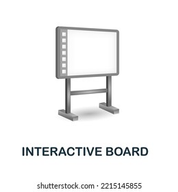 Interactive Board icon. 3d illustration from back to school collection. Creative Interactive Board 3d icon for web design, templates, infographics and more