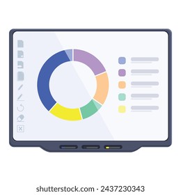 Interactive board icon cartoon vector. Smart digital display. Computer multimedia