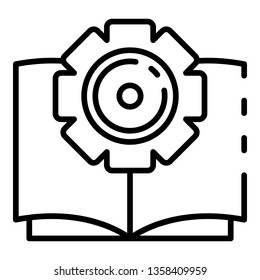 Interactive book learning icon. Outline interactive book learning vector icon for web design isolated on white background