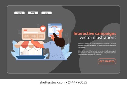 Interactive Campaigns for Consumer Engagement. Engaging visual of a marketer orchestrating interactive campaigns to foster active customer participation and feedback.