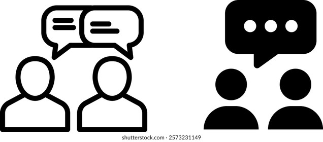 Interactive Chat Chatting Vector Icon Set