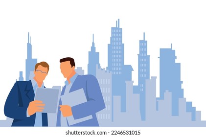 Colaboraciones interactivas con la ayuda de la tecnología inalámbrica. Foto de dos hombres de negocios usando una tableta digital juntos en el trabajo