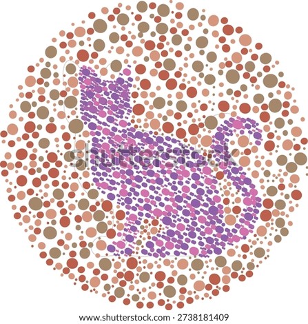 Interactive Color Perception Test with Hidden Cat Shapes and Numbers