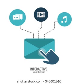 Interactive concept with technology icons design, vector illustration 10 eps graphic.