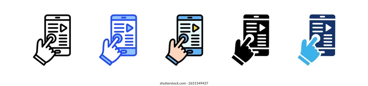 Interactive Content Icon Collection With Multiple Styles