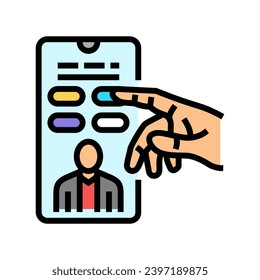 interactive content online learning platform color icon vector. interactive content online learning platform sign. isolated symbol illustration