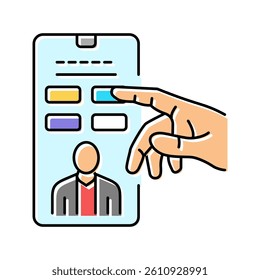 interactive content online learning platform color icon vector. interactive content online learning platform sign. isolated symbol illustration