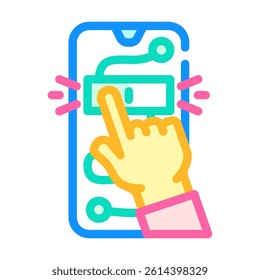interactive content online learning platform color icon vector. interactive content online learning platform sign. isolated symbol illustration