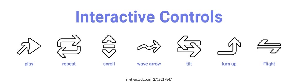Icono de controles interactivos Anuncio y color azul colección