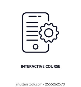 interactive course outline icon.  Thin line icon from e learning and education collection. Editable vector isolated on white background