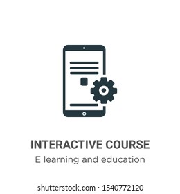 Interactive course vector icon on white background. Flat vector interactive course icon symbol sign from modern e learning and education collection for mobile concept and web apps design.