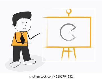 Interactive Data Presentation icon with cartoon design