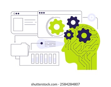 Interactive Data Visualization by AI abstract concept vector illustration. Data Analysis. Generate interactive and visually appealing data visualizations. AI Technology. abstract metaphor.