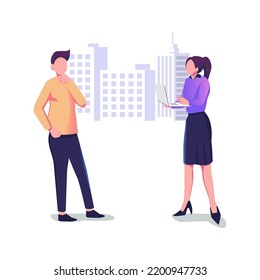 Interactive design visualization flat style illustration