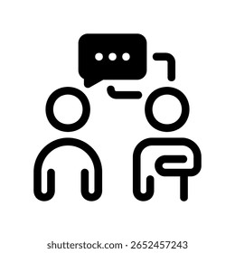 Interactive dialogue between individuals, discussing or chatting