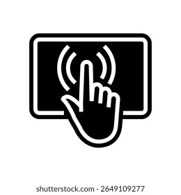 interactive display glyph icon vector. interactive display sign. isolated symbol illustration