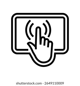 interactive display line icon vector. interactive display sign. isolated contour symbol black illustration