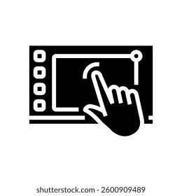interactive display screen social robotics glyph icon vector. interactive display screen social robotics sign. isolated symbol illustration
