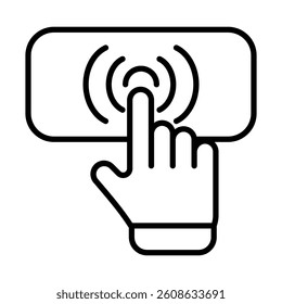 Interactive Display Vector Line Icon Design