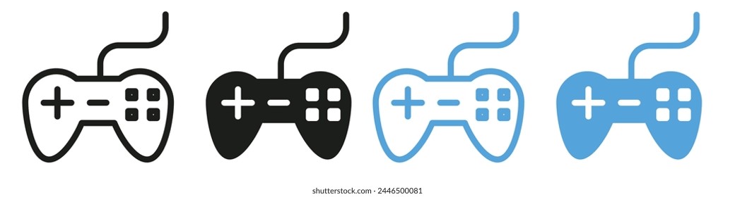 Interactive Gaming Joystick and Controller Icons for Electronic Play