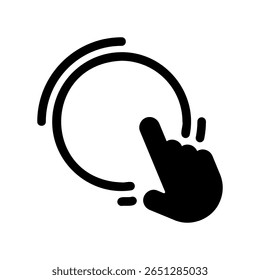 Interactive graphic representing user interaction with a digital screen
