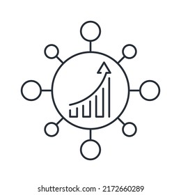 interactive growth. Vector linear icon isolated on white background